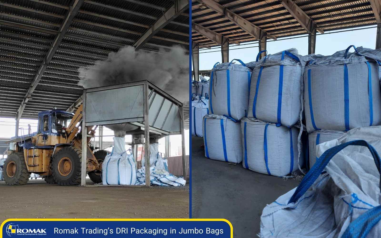 Iran DRI packaging in jumbo bags prepared by Romak Trading for international export