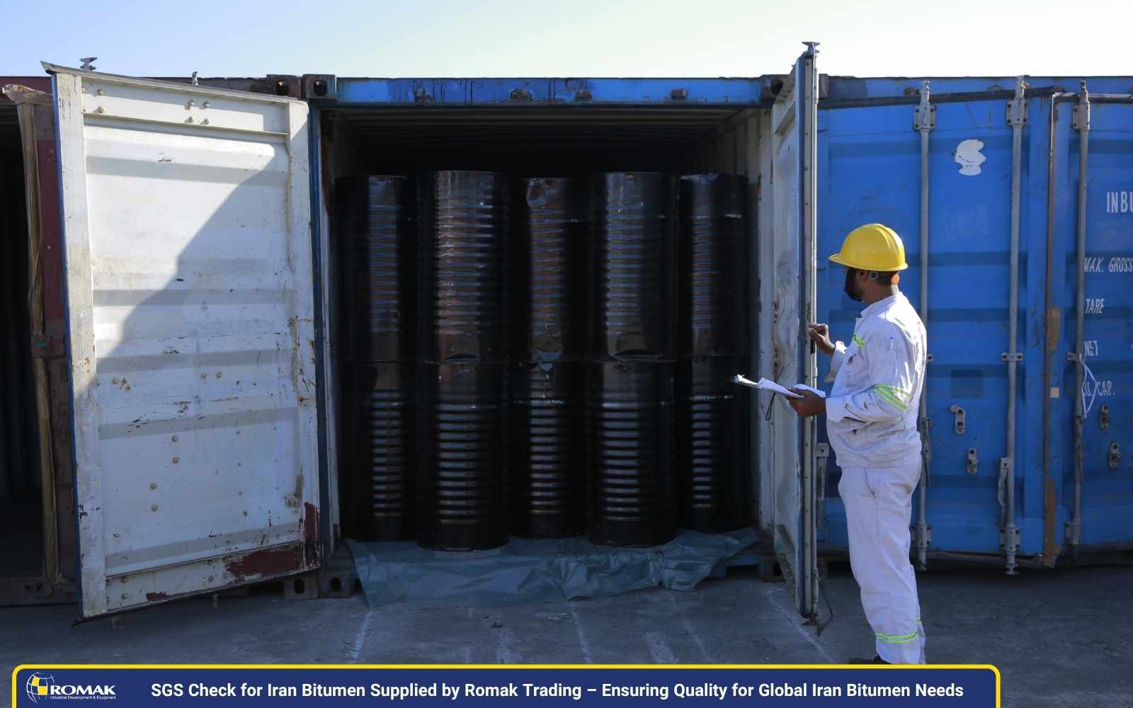 SGS check for Iran bitumen supplied by Romak Trading to guarantee quality and meet diverse Iran Bitumen Needs.